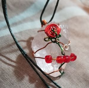 Clear Crystal Quartz Wire Wrapped Pendant